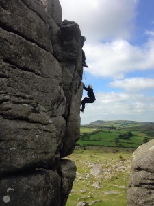 Climbing at Hound Tor