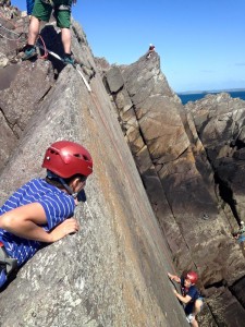 Climbing at Porth Clais