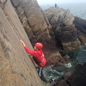 Climbing at Porth Clais