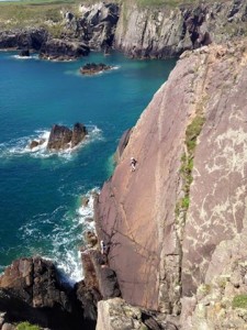 Climbing at Porth Y Fynnon