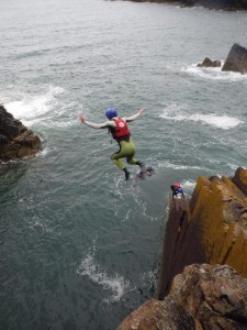 Big jump Coasteering in Pembrokeshire