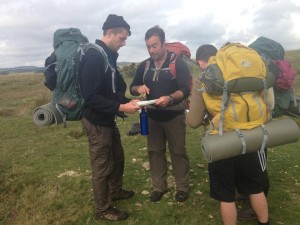 Alex teaching navigation skills on Dartmoor