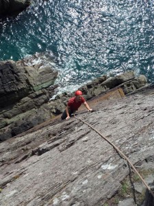 Seconding a climb in Pembrokeshire