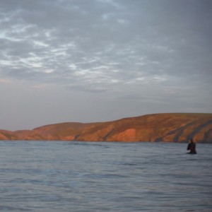 Waiting for the next wave at Newgale