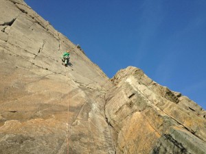 Climbing in Pembrokeshire in the sun..