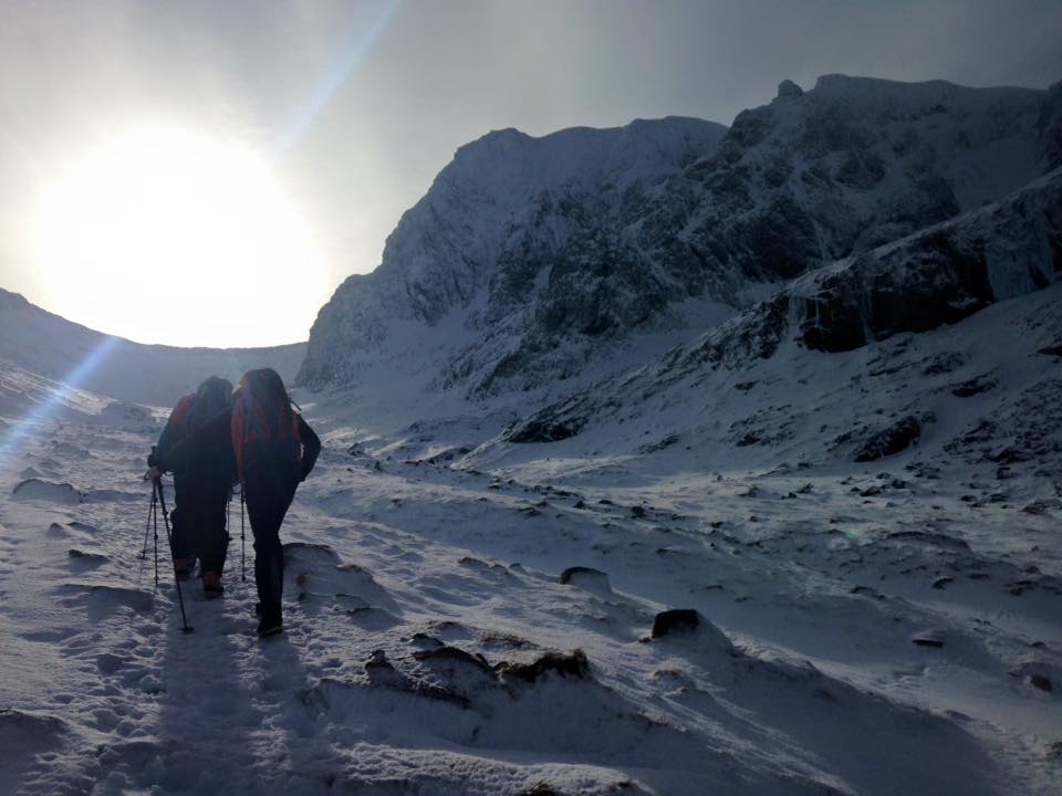 Well kitted up and ready for anything. Heading up to the Ben on a Winter Skills Course... They've read the Winter Skills Kit List!