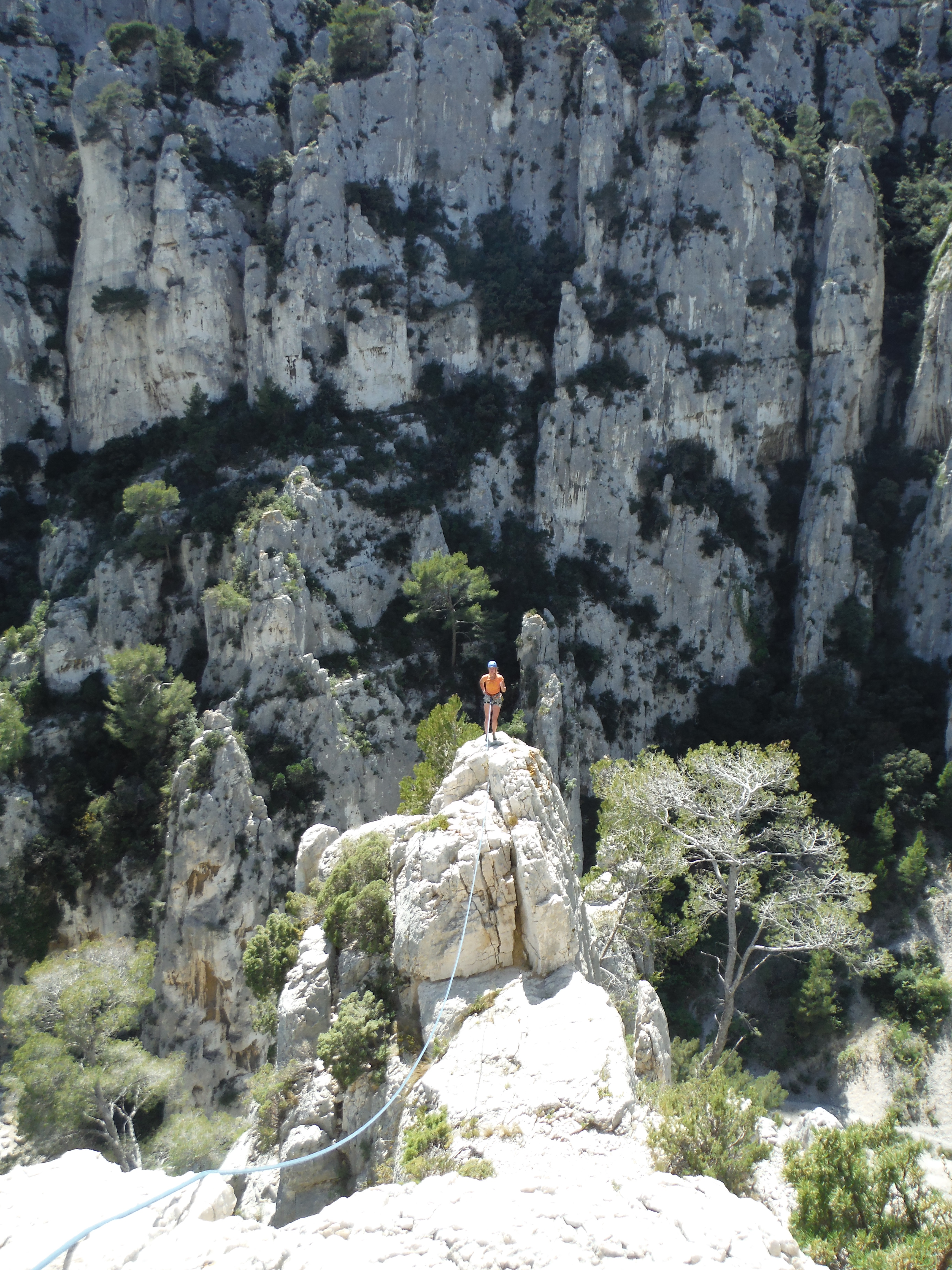 Big cliffs climbing in the Calanques at En Vau