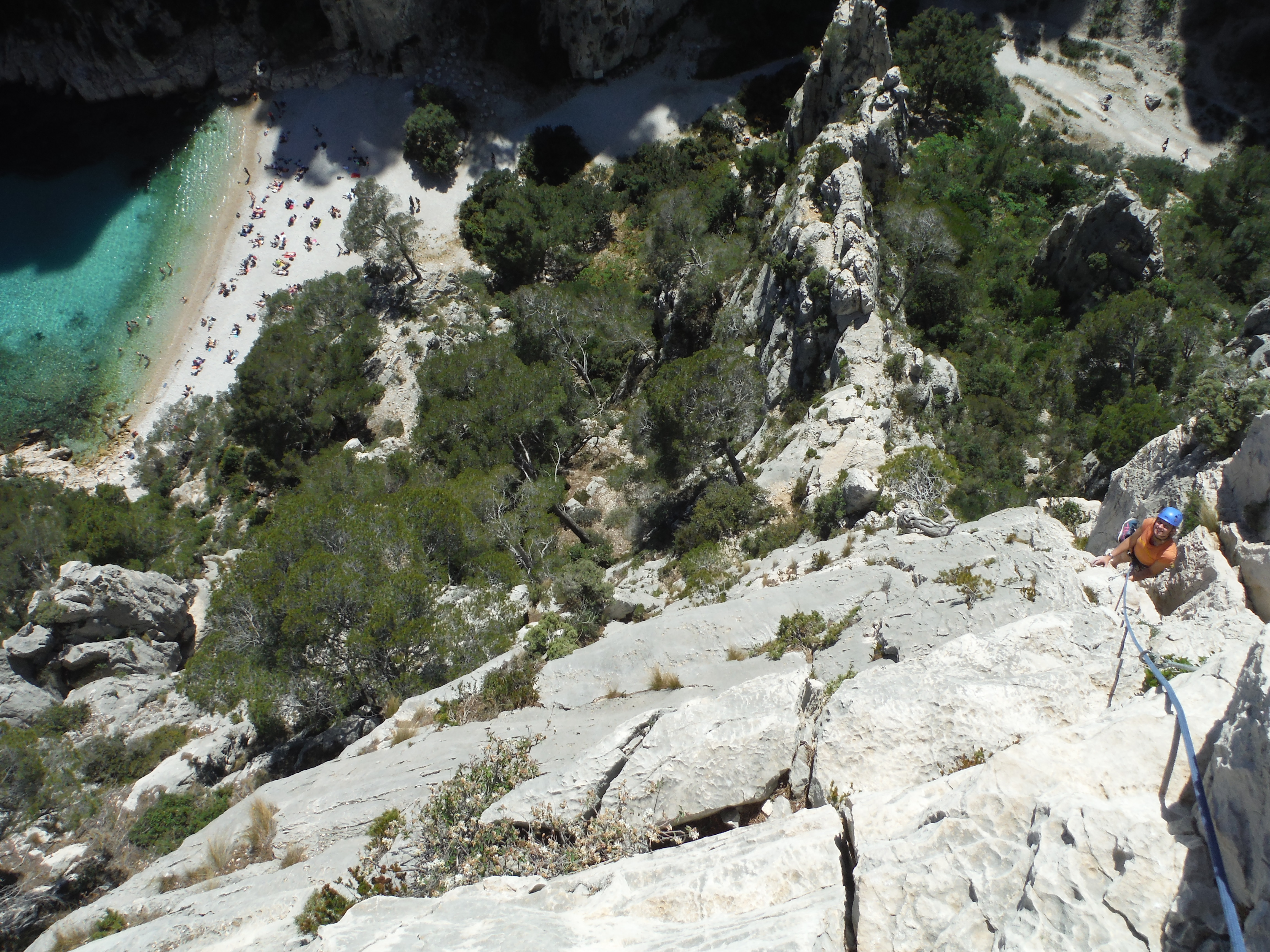 Climbing in the Calanques with the Med below...