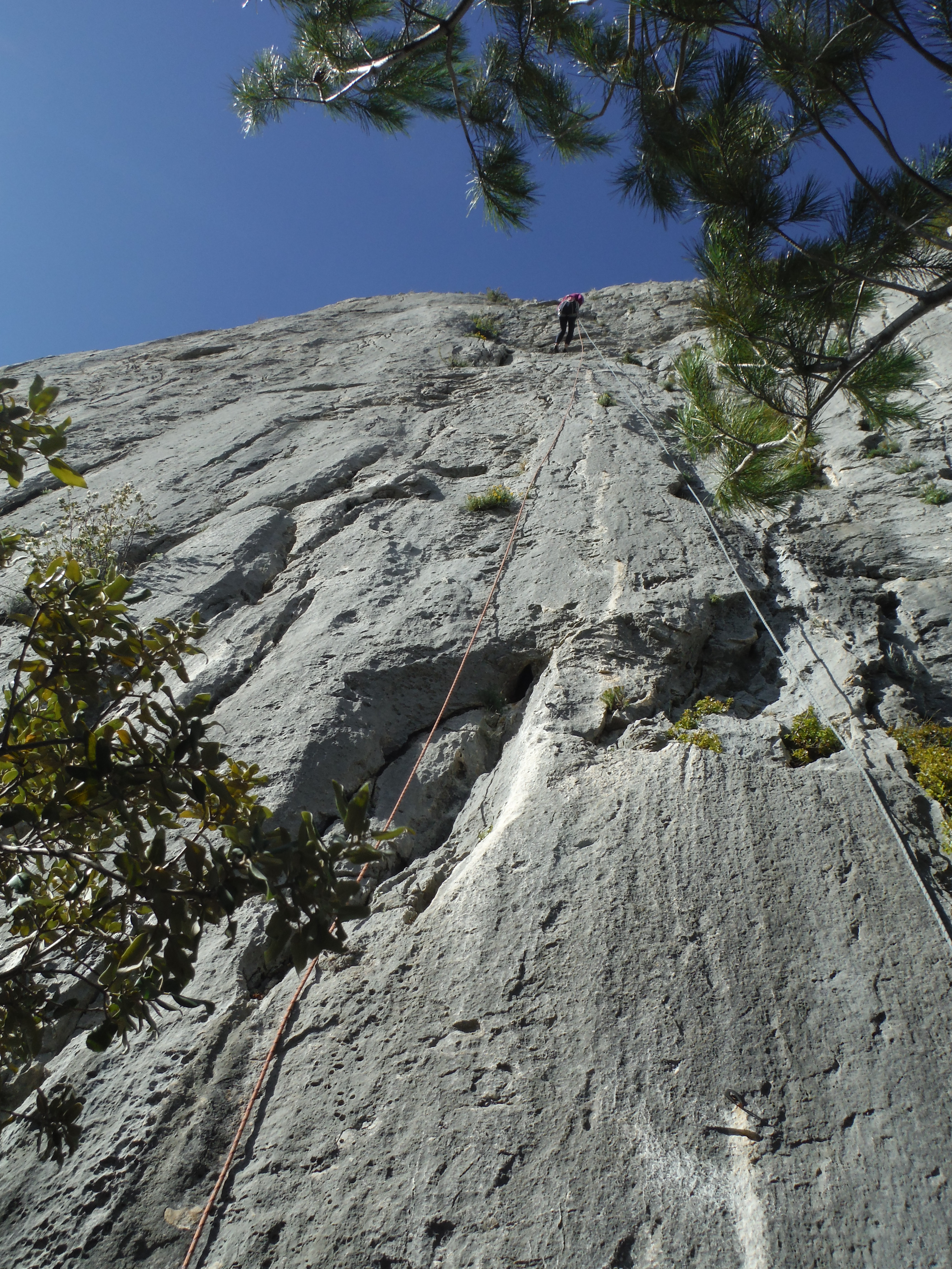 Abseiling going right at Sainte Victoire!
