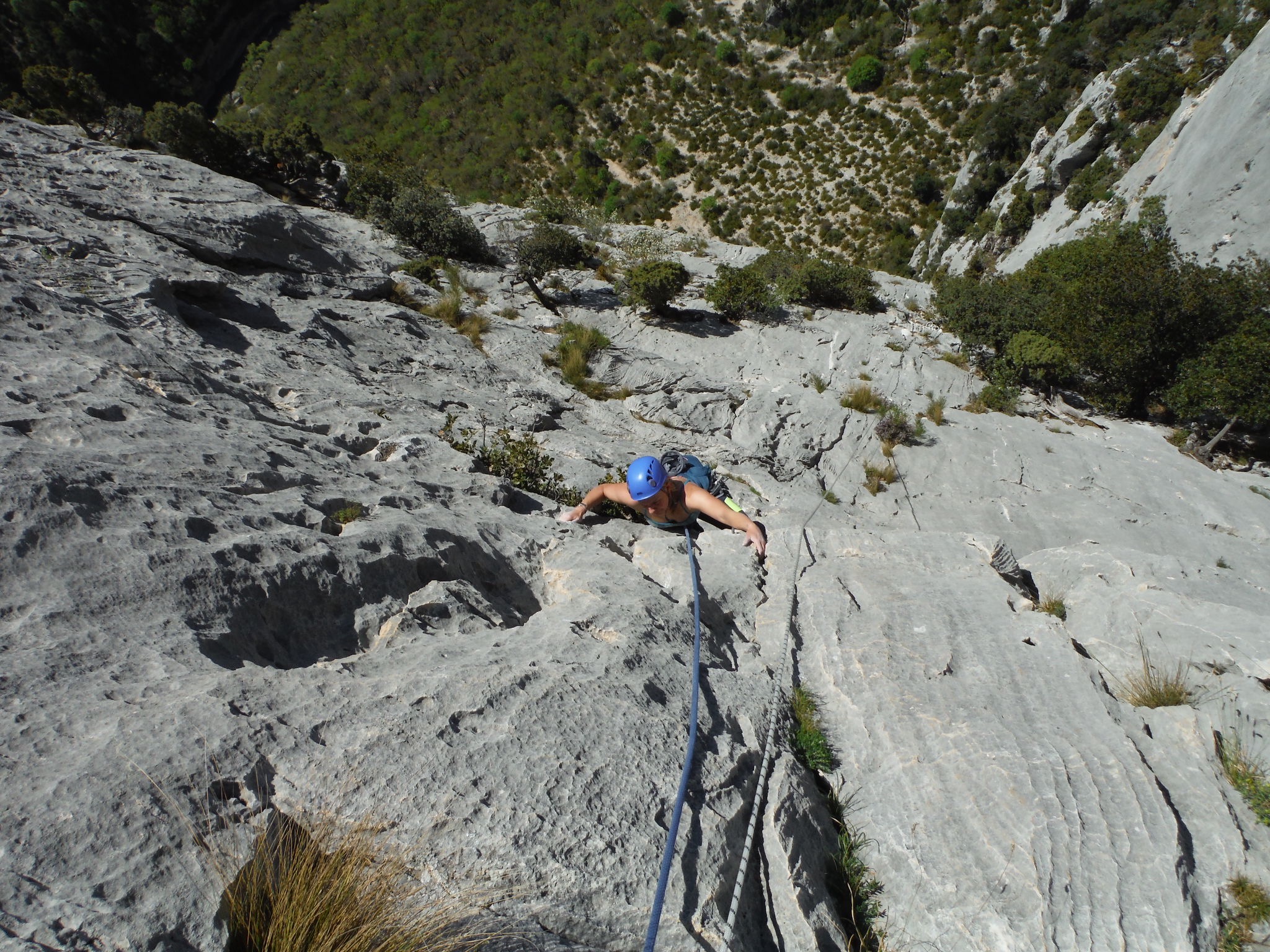 Big exposure climbing in the Verdon