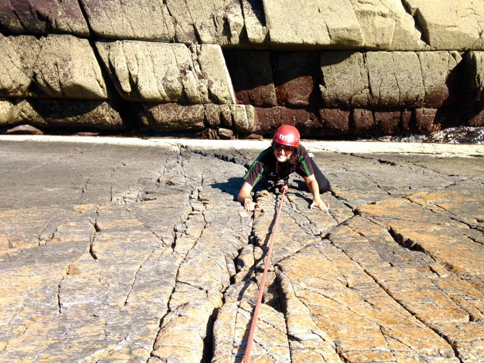 Climbing at Porth Clais