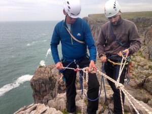 Group abseil at Newton Head