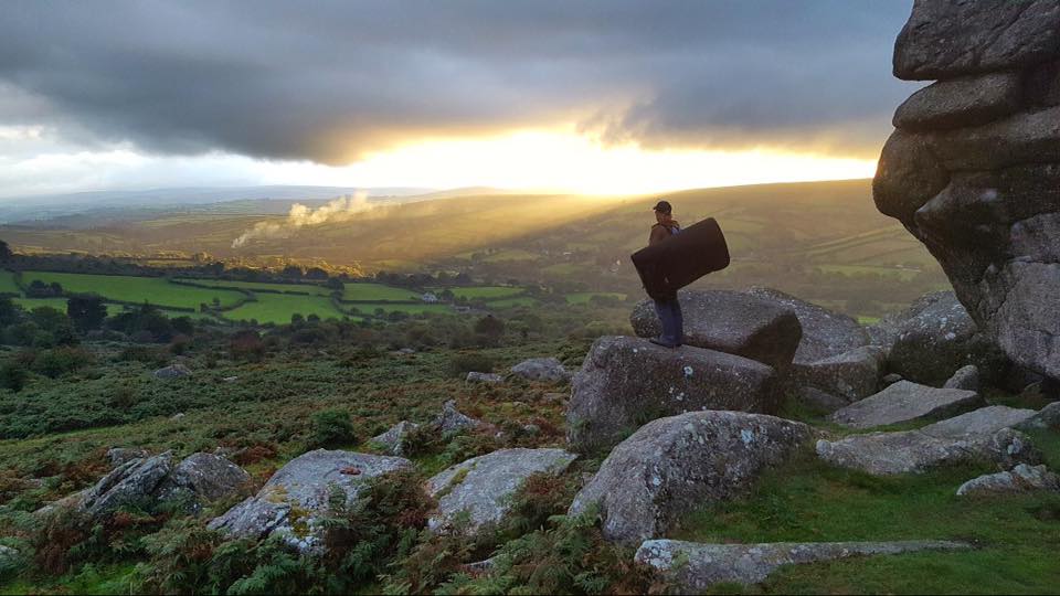 The sun goes down after an evening bouldering at Bone Hill, Dartmoor