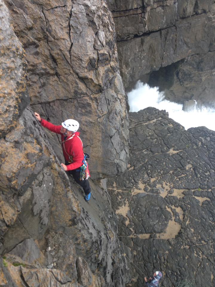 Damien leading during his SPA assessment at Newton Head, Pembrokeshire