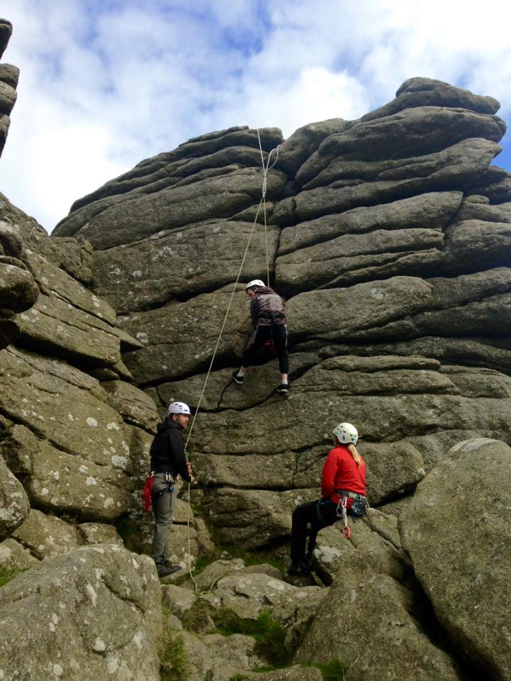 Bridgwater College MOD apprentices climbing at Hound Tor
