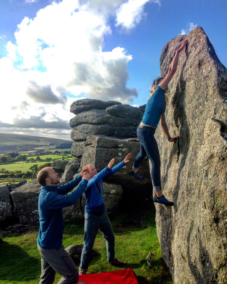 Bouldering at Hound Tor