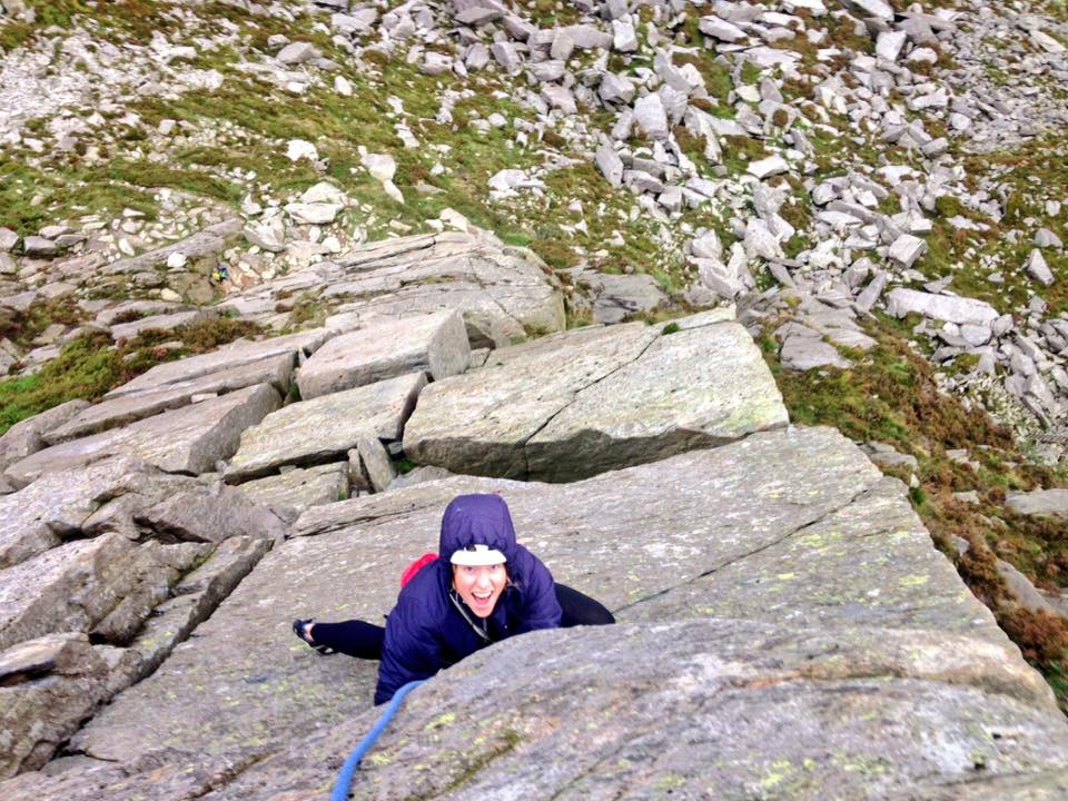 Great first multi-pitch for Joey in North Wales, on Milestone Buttress...
