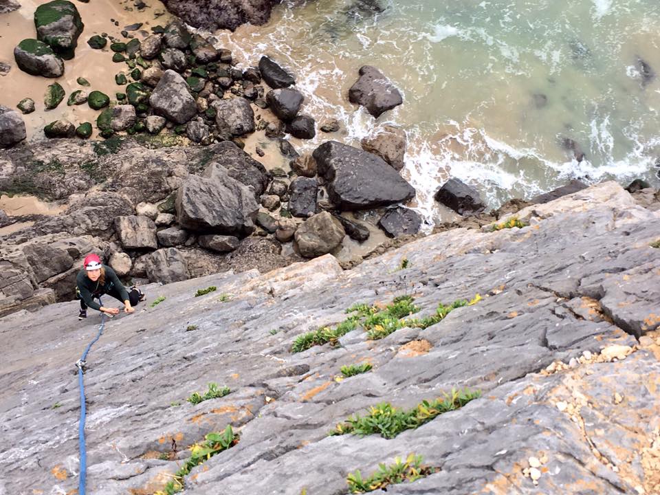 Amazing climbing on Bow Shaped Slab this Autumn in Pembrokehsire