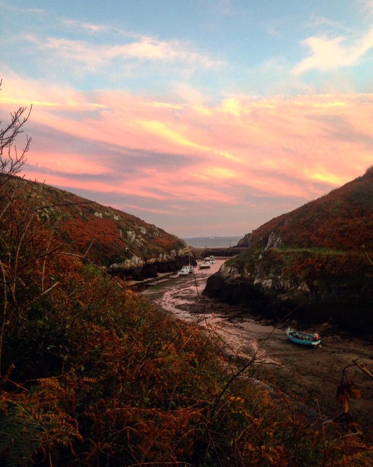 What a great end to the day climbing at Porth Clais, this Autumn in Pembrokeshire...