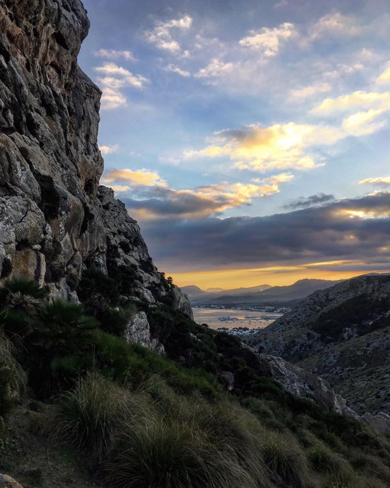 The sun goes down after a great day climbing in Mallorca.