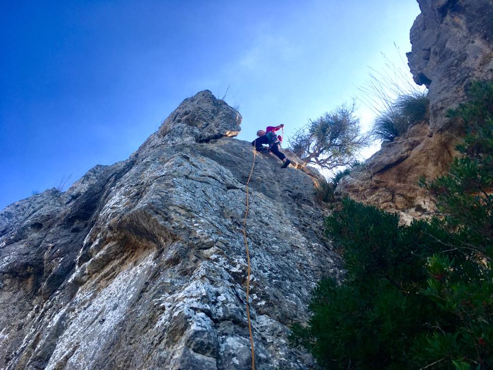 Lead climbing in Mallorca