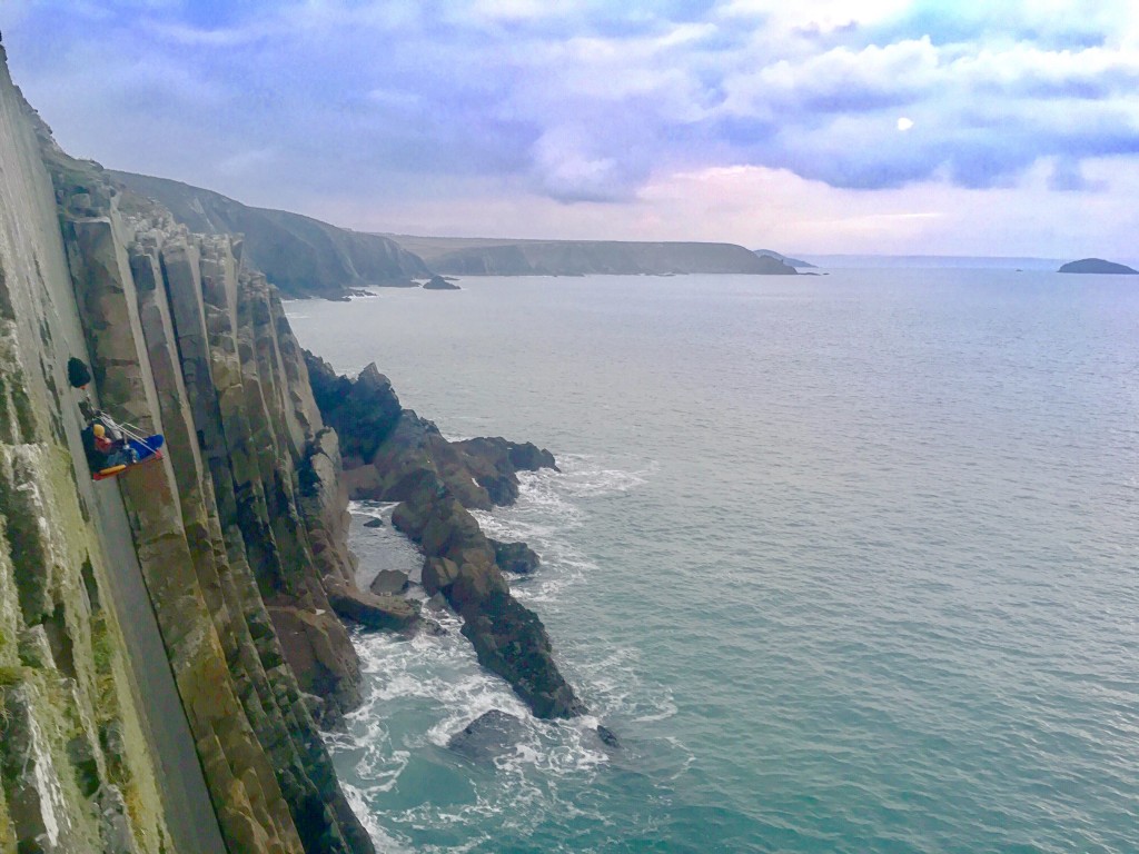 Cliff Camping in Pembrokeshire... Portaledge set up at Carreg y Barcud here..