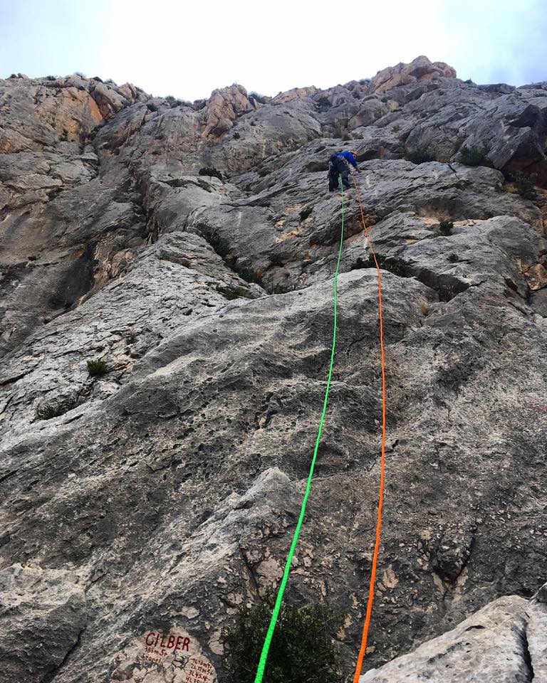 Lead Climbing in Costa Blanca on this weeks Trad Climbing Course