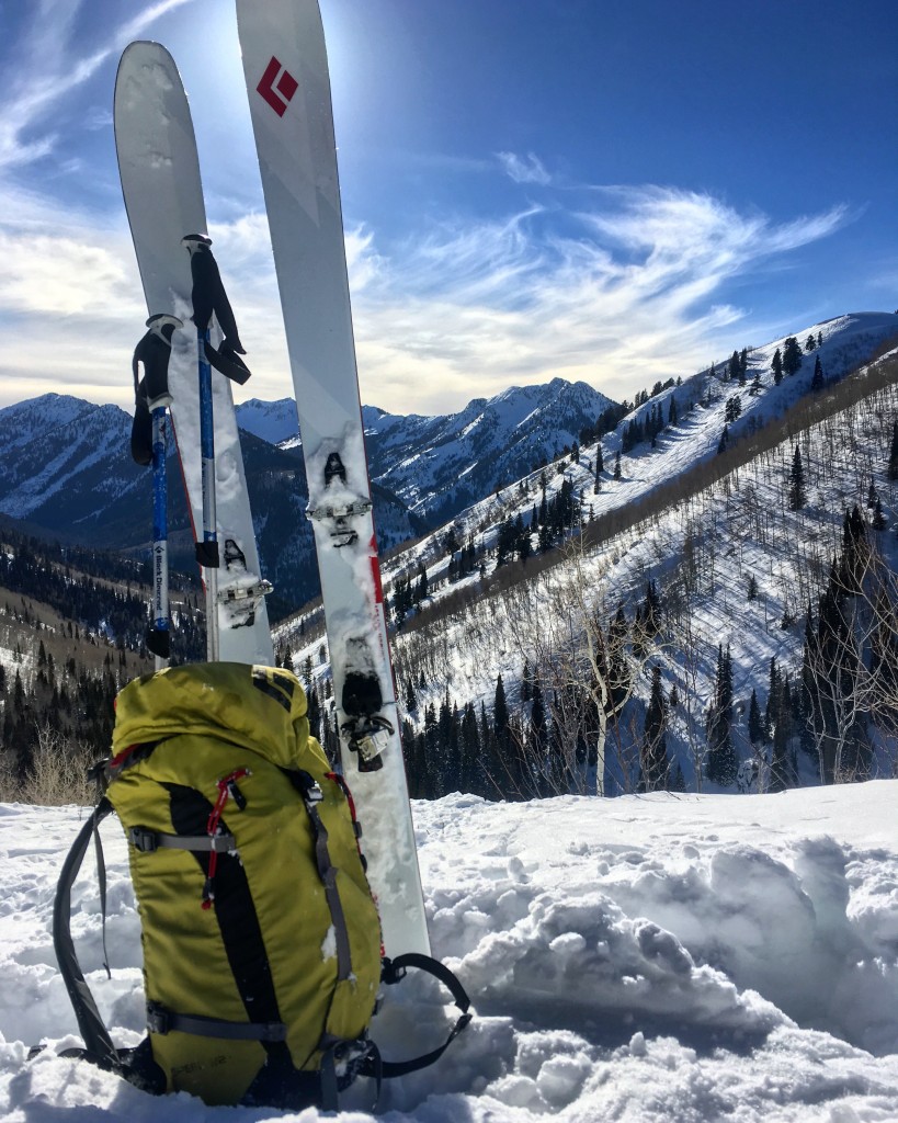Ski Touring set up looking out over the Wasatch Mountains...