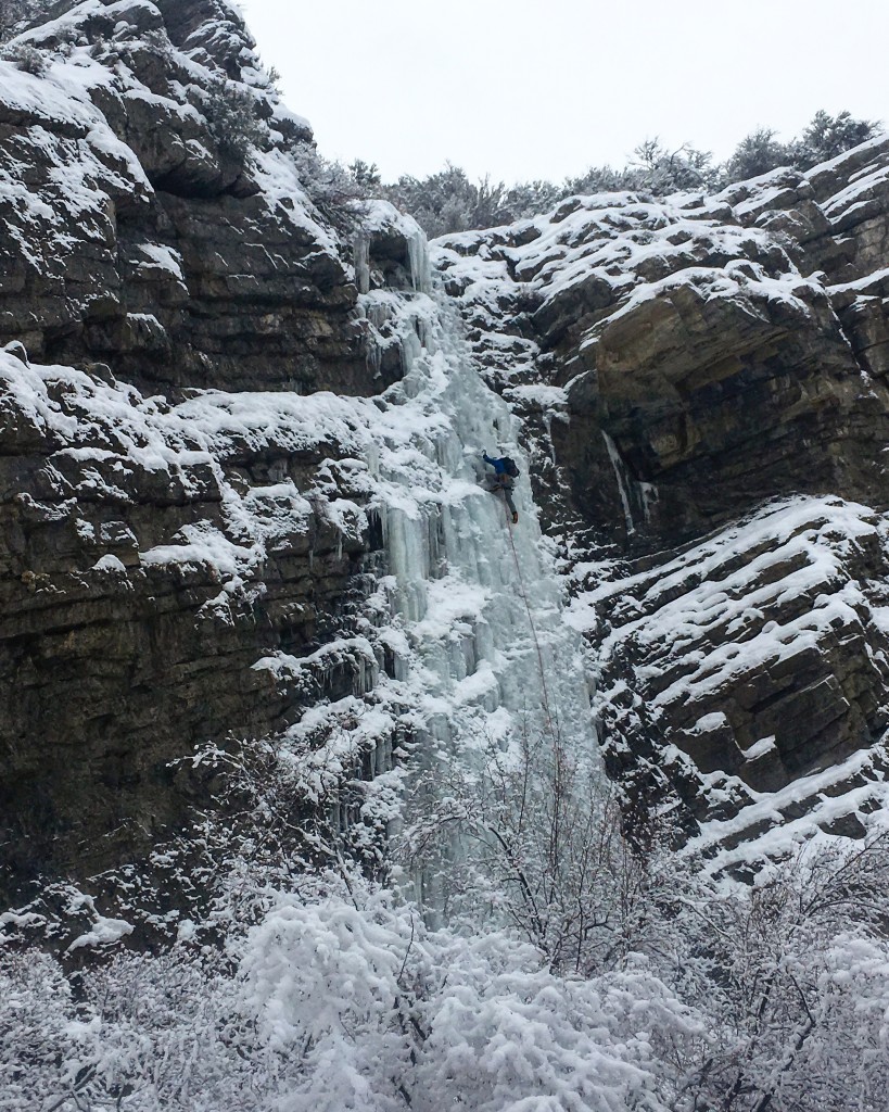 Pure Fun, a great ice route in Battlecreek Canyon