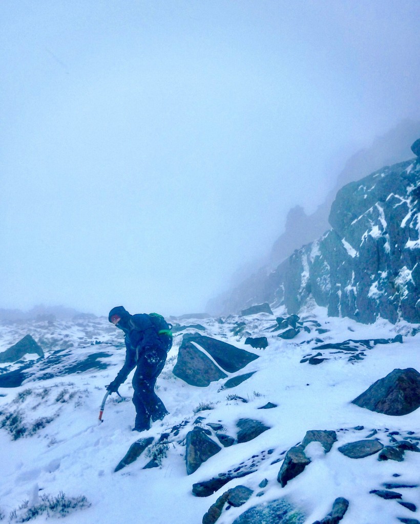 Descending to the Heather Terrace on Tryfan, Snowdonia...