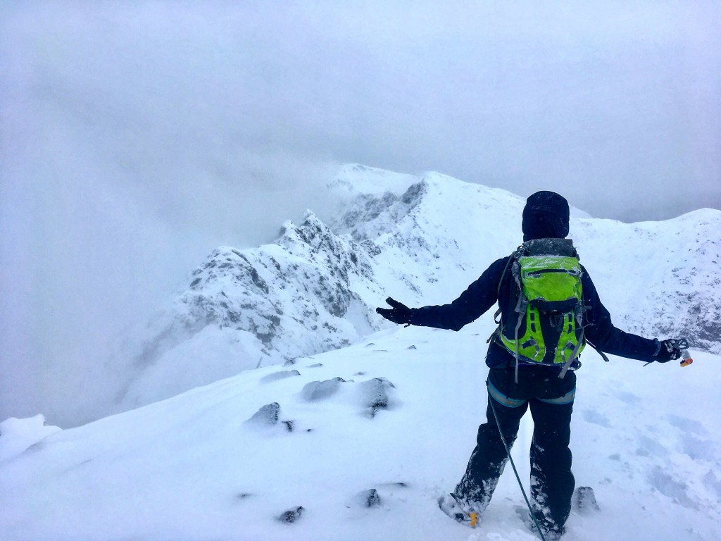 Joeys first day winter climbing awaits, the Aonach Eagach..