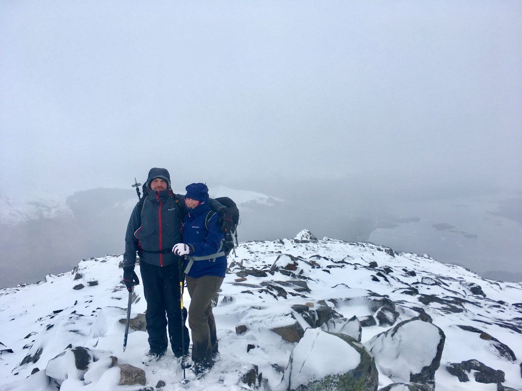 Ian and Jodie on the summit of The Pap on the last day of our Winter Skills Course..