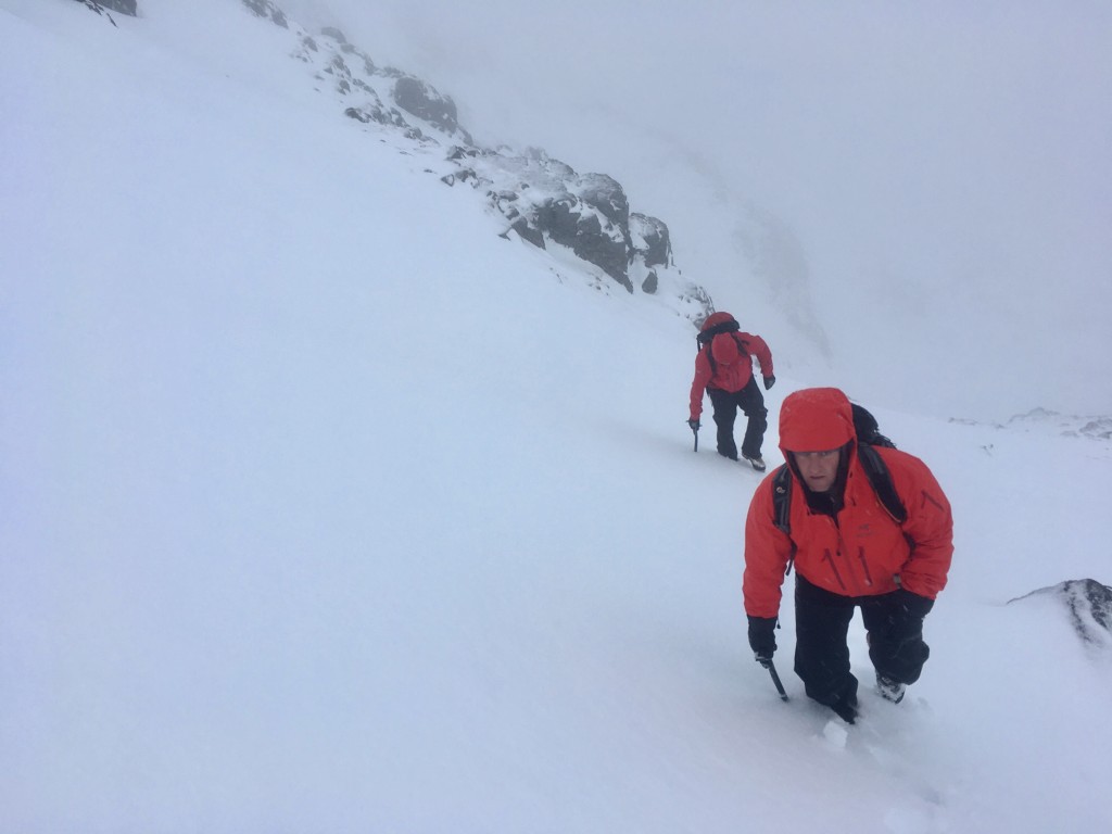 A snowy Meal a Bhuiridh on our Winter Skills Course 