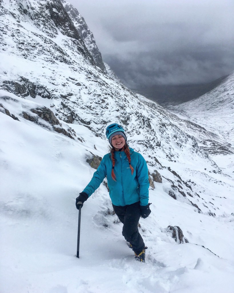Sara looking happy during this weeks Scottish Winter Skills Course