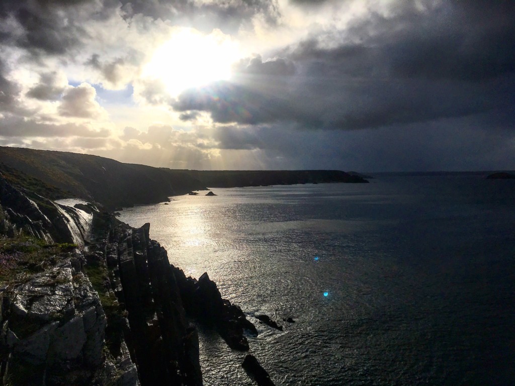 The beautiful Pembrokeshire coastline, scene of the Cliff Camping night out on the Portaledge for team Treader Tube!