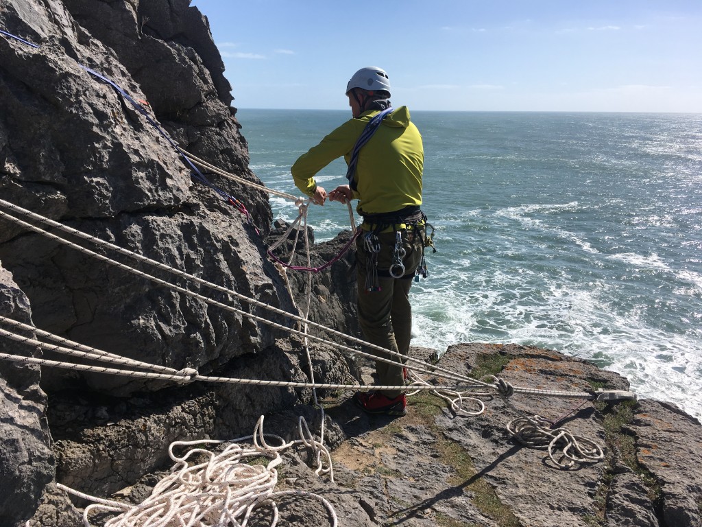 Andrew practising at Newton Head during an SPA refresher course in Pembrokeshire 