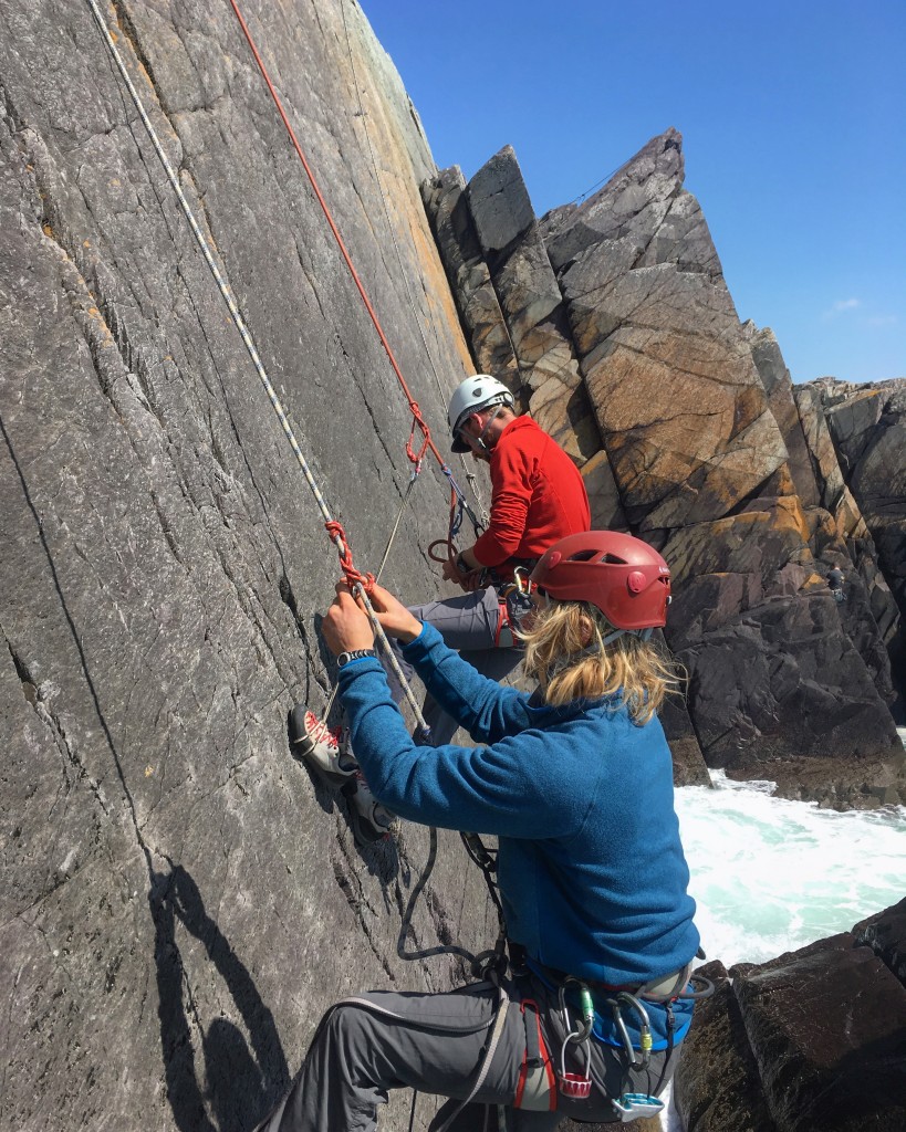 TYF Guides practising their rescue skills on a Technical Advice day I was running for them in Pembrokeshire..