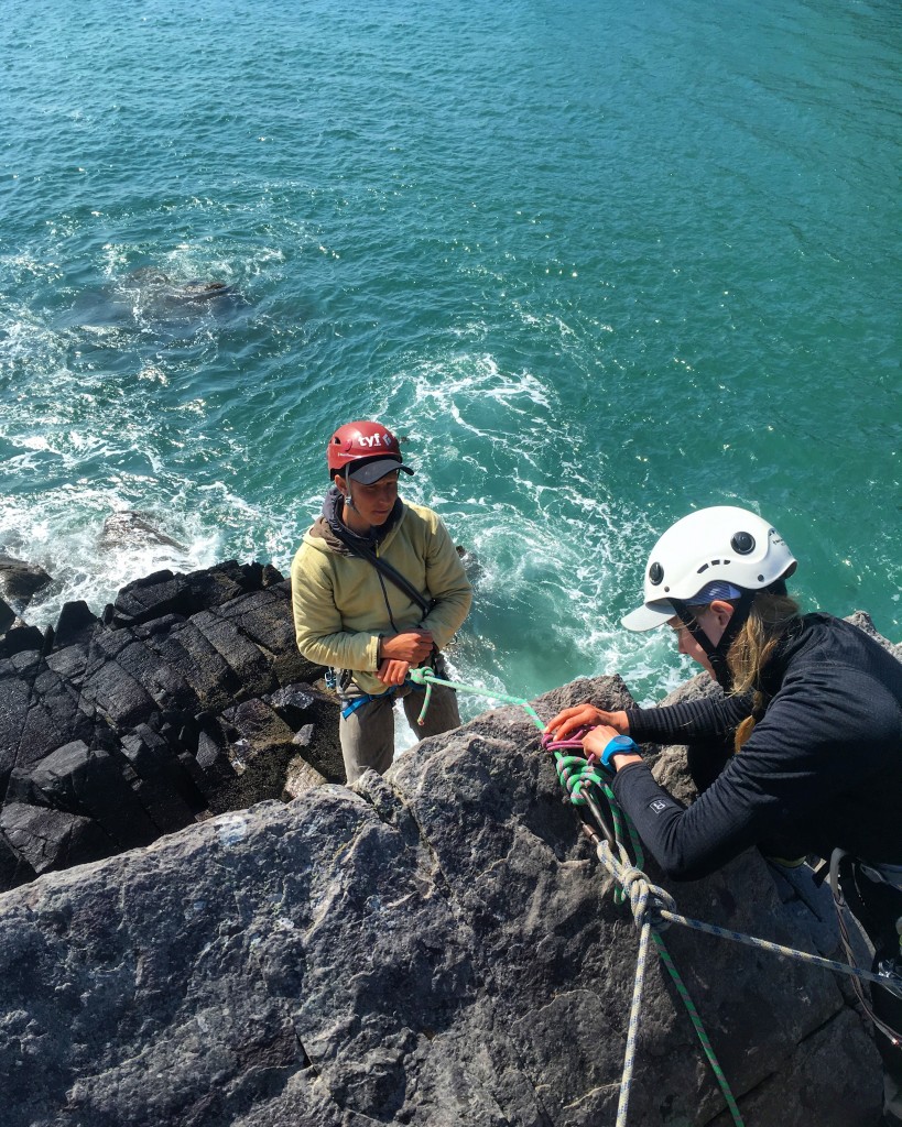 TYF Guides practising their rescue skills on a Technical Advice day I was running for them in Pembrokeshire..