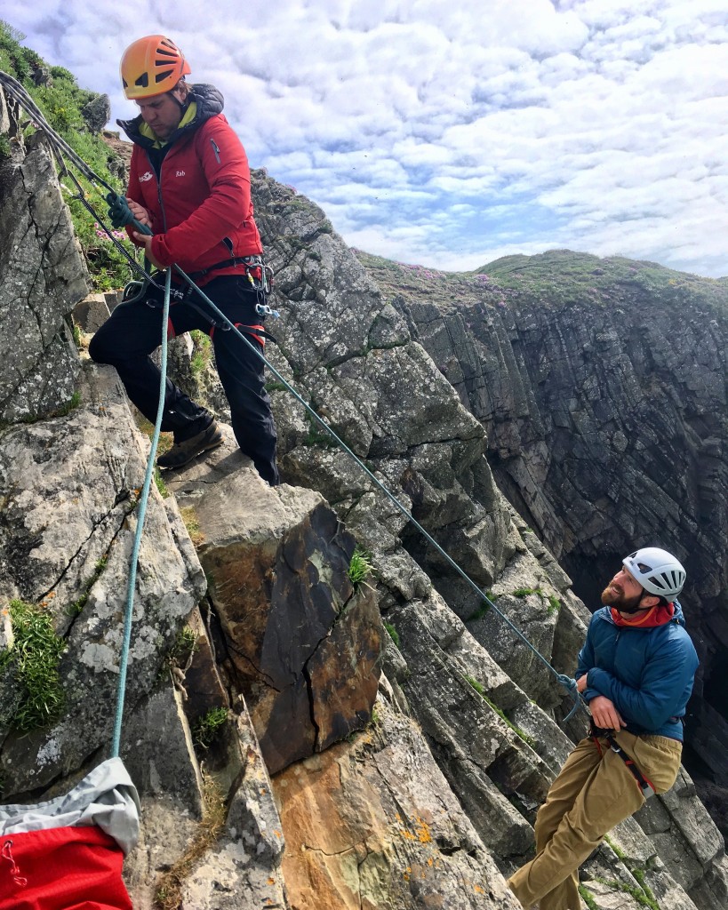 Dragon Activity Guides practising their rescues on a Technical Advice day I was running for them in Pembrokeshire