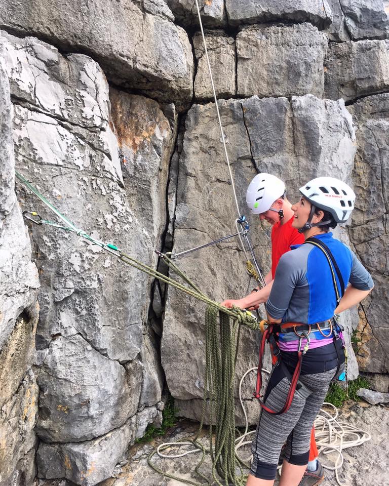 Learning skills for sea-cliff climbing in Pembrokeshire, on the BMC skills workshops
