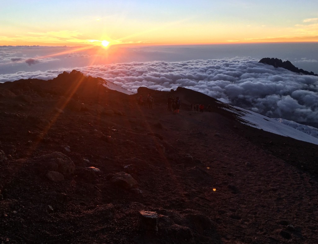 Sunrise from near the summit of Kilimanjaro 