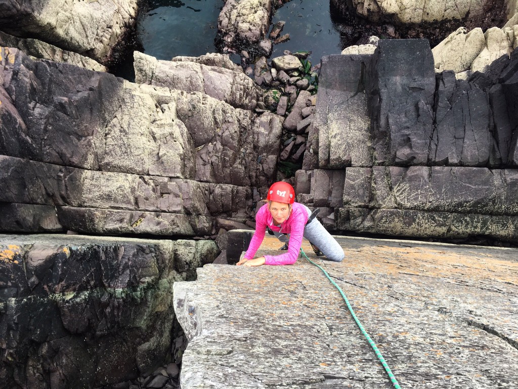 Late summer climbing on the sea cliffs of Pembrokeshire..