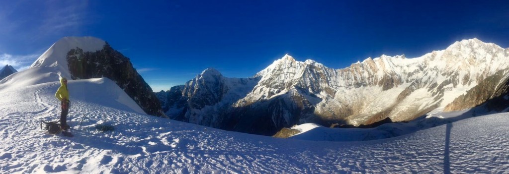 Tharpu Chuli summit ridge behind, much steeper than it looks!