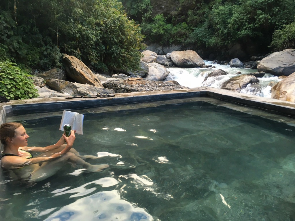 Relaxing at the Jhinnudanda hot pools after the Annapurna basecamp trek