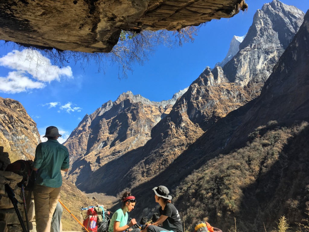 The view from the Hinku cave during the Annapurna basecamp trek 