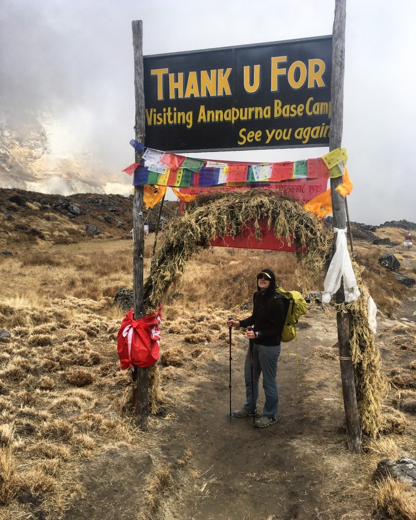 Annapurna basecamp at the start of or trip to climb Tharpu Chuli, several long days ahead still!