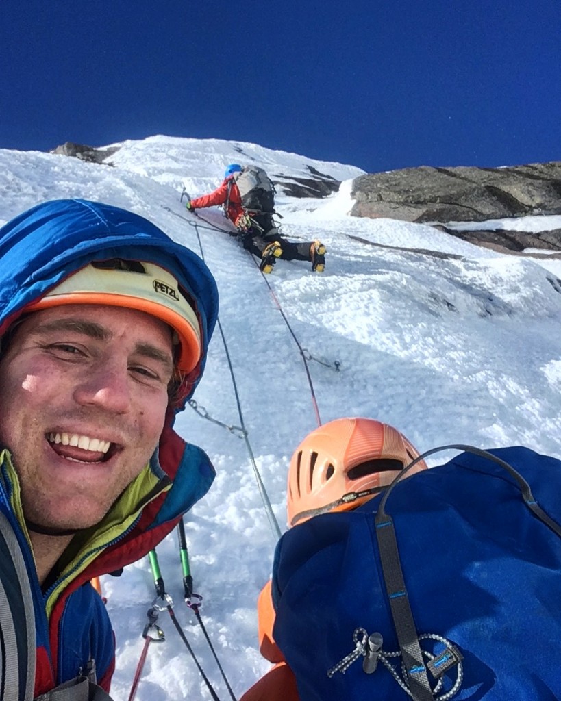 Winter climbing on Hells Lum, Cairngorms 