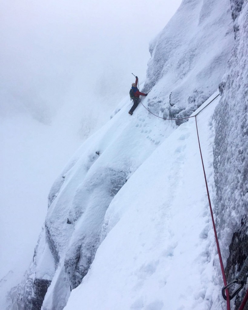 Me on the Eastern Traverse of Tower Ridge...