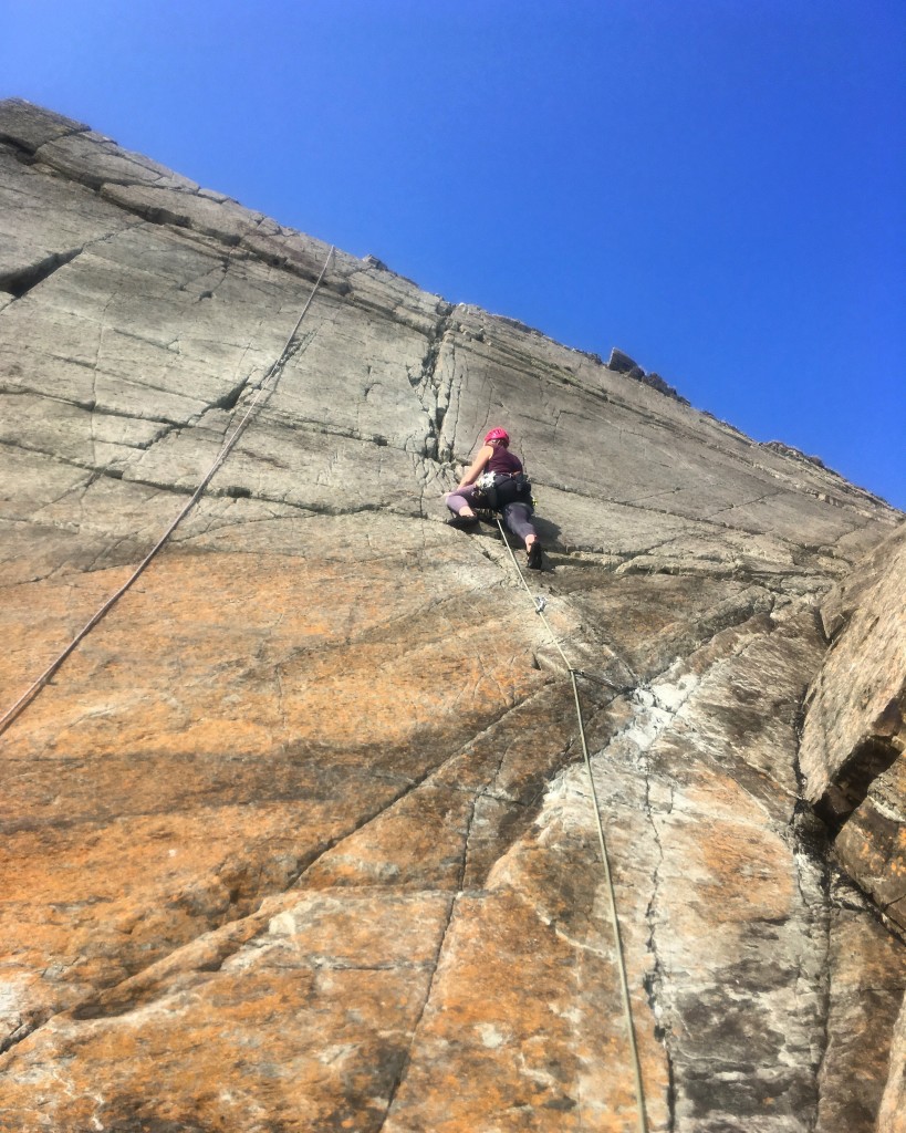 It almost got too warm! Climbing at Caerfai, Pembrokeshire.