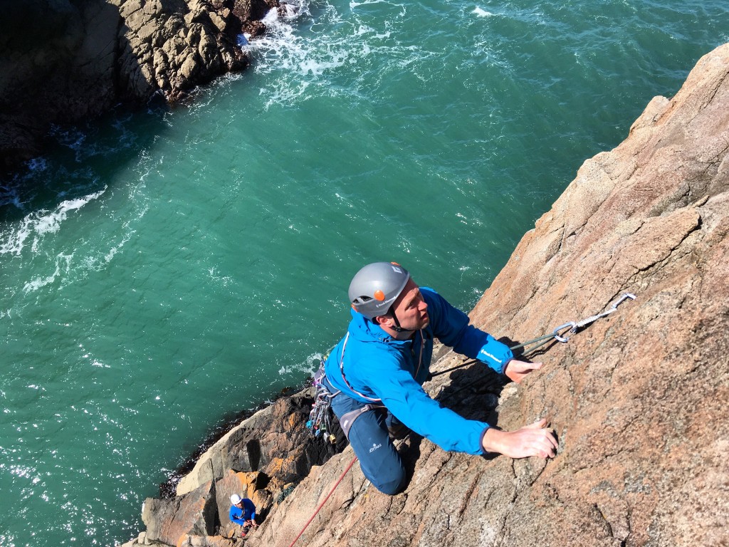 fully laden with all the necessary trad climbing kit